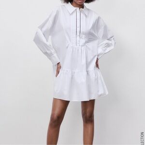 Zara Voluminous Poplin Dress